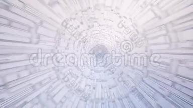 白色隧道内循环动画
